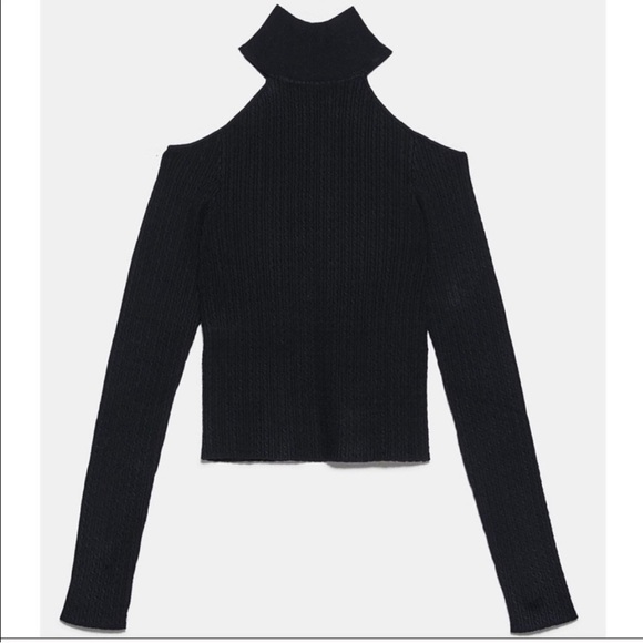 Zara - Cold Shoulder Sweater Top - Picture 3 of 4